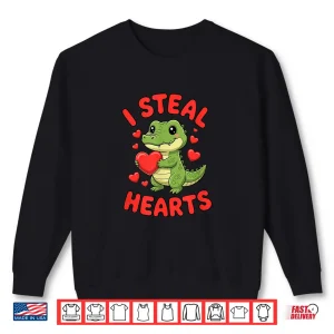 Sweatshirt I Steal Hearts Valentines Day Alligator Shirt