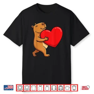Funny Valentine’s Day Gifts I Steal Hearts Kids Capybara Shirt