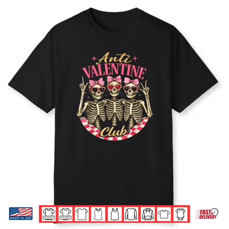Funny Valentines Day Friends Anti Valentine Club Shirt