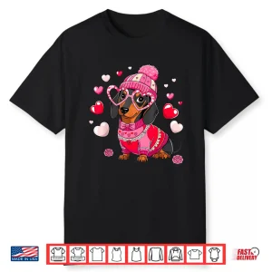 Cute Dachshund Valentine’s Day Heart Lover Dog Mom Women Shirt