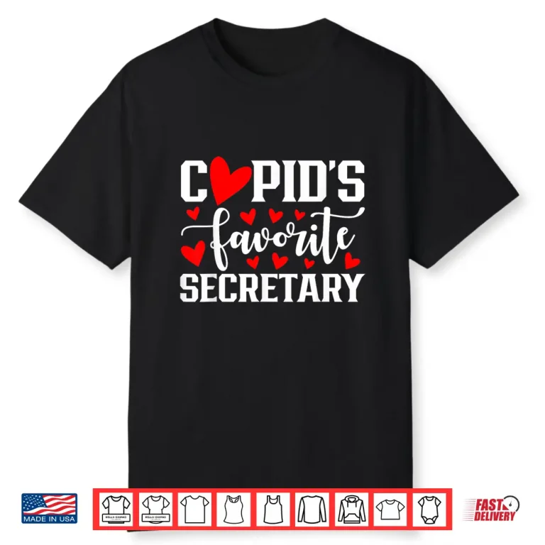 Cupids Favorite Secretary Cute Heart Valentines Day Shirt