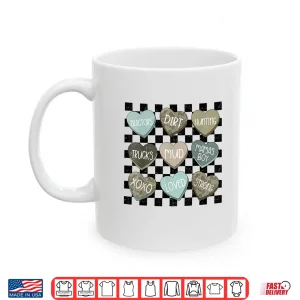 Mug Checkered Camo Conversation Hearts Valentines Day Men Boys Shirt