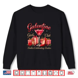 Sweatshirt Retro Galentine Girls Club Celebration Martini Glass Graphic Shirt