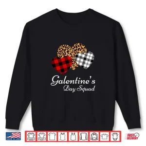 Sweatshirt Galentines Day Squad Valentines Hearts Love Leopard Plaid Shirt