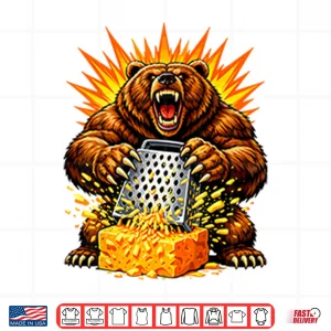 Design Angry Bear Grating Cheese Grater Hater Shirt 6