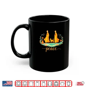 Mug Retro Walk for Peace Monks with Aloka Dog Minimalist Zen Art Shirt 2