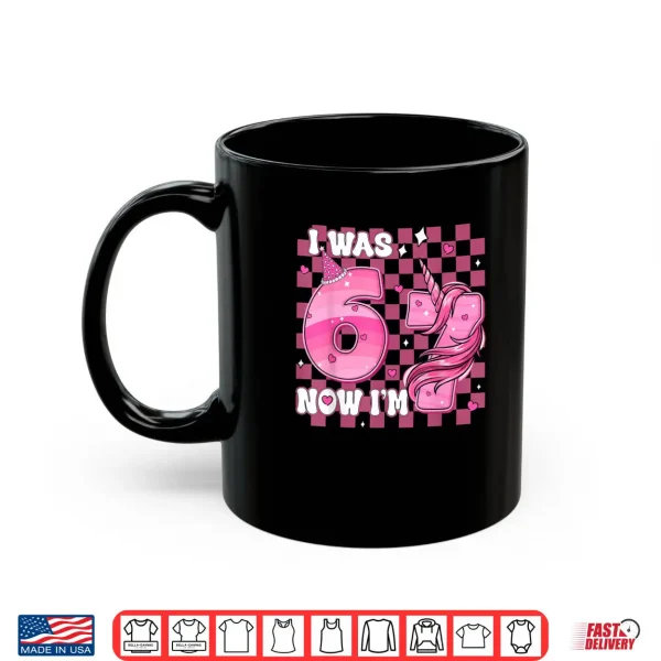 Pink Checkered I was 6 Now I'm 7 Birthday 7 Years Old Bday Shirt 3 Mug Pink Checkered I was 6 Now Im 7 Birthday 7 Years Old Bday Shirt