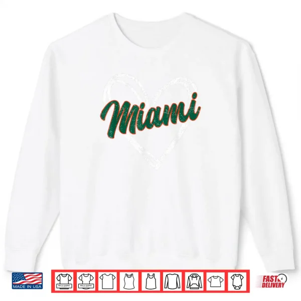 Sweatshirt Miami Heart Vintage Men Women Kid Shirt