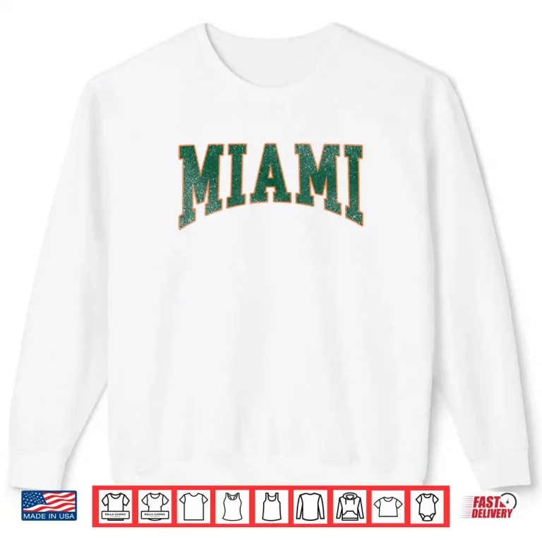Miami Florida FL Vintage Athletic Sports Shirt 1 Sweatshirt Miami Florida FL Vintage Athletic Sports Shirt