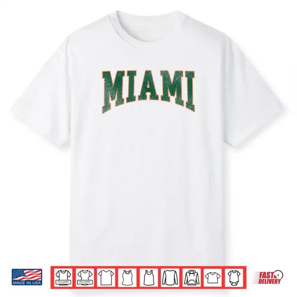 Miami Florida FL Vintage Athletic Sports Shirt