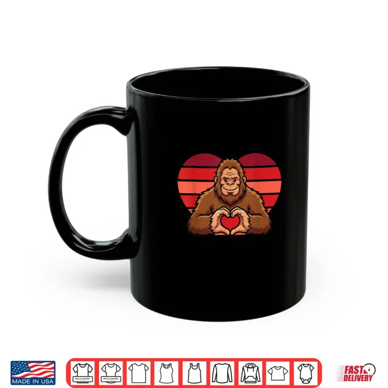 Mug Funny Sasquatch Hearts Love Valentines Day for Women Shirt