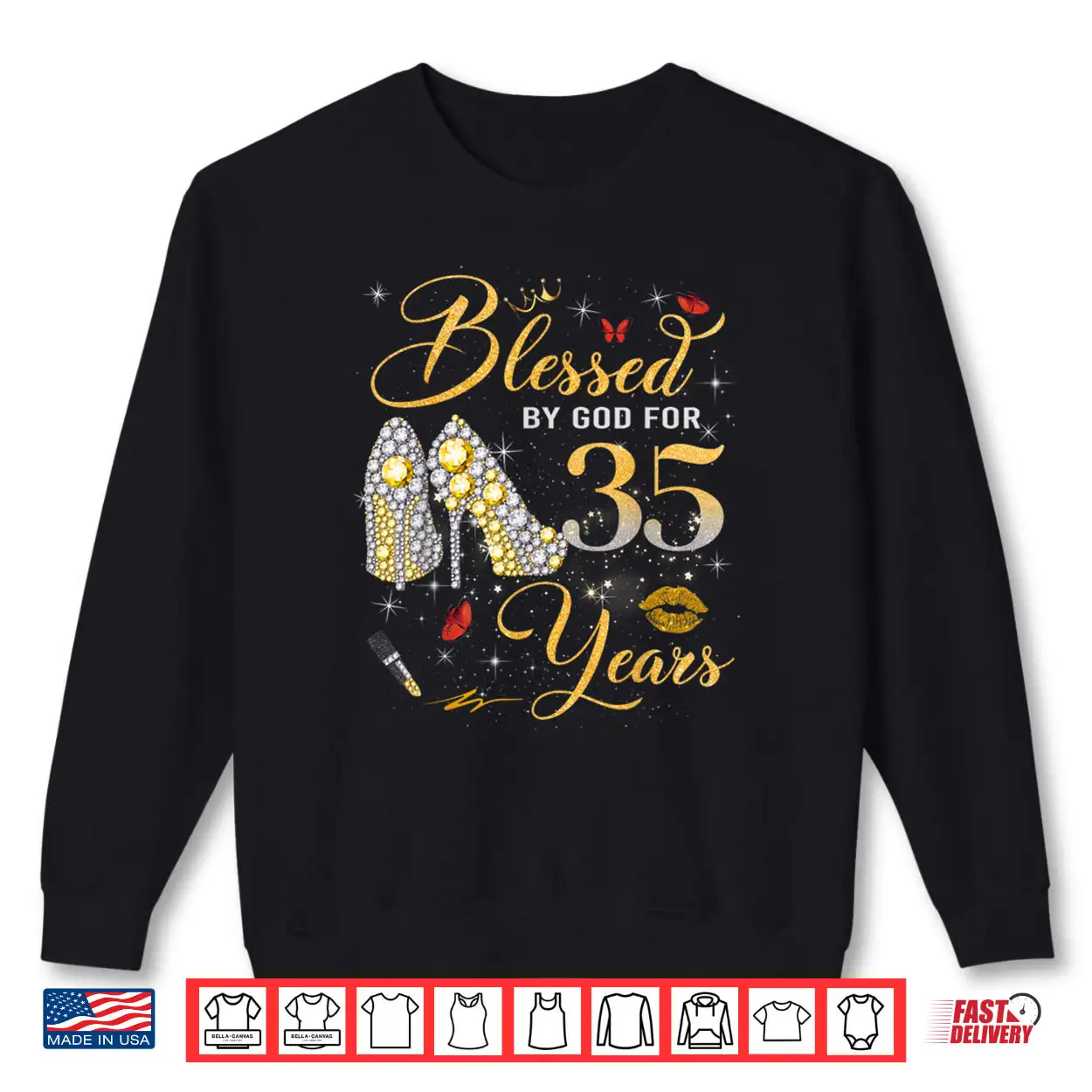 Blessed by God for 35 Years Old Women 35th Birthday Queen Shirt Blessed by God for 35 Years Old Women 35th Birthday Queen Shirt