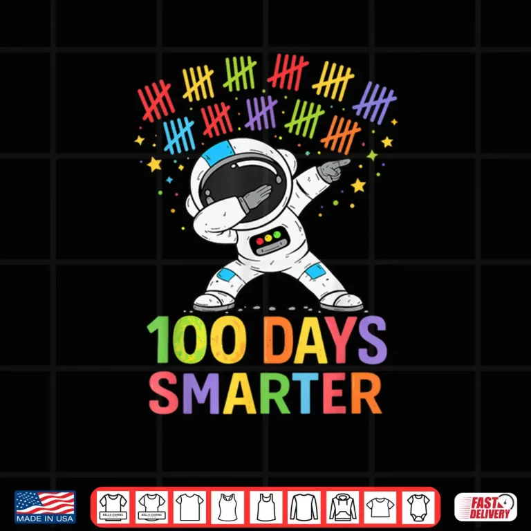 Design 100 Days Smarter Astronaut Space 100th Day of School Boy Kid Shirt 1