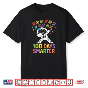 100 Days Smarter Astronaut Space 100th Day of School Boy Kid Shirt