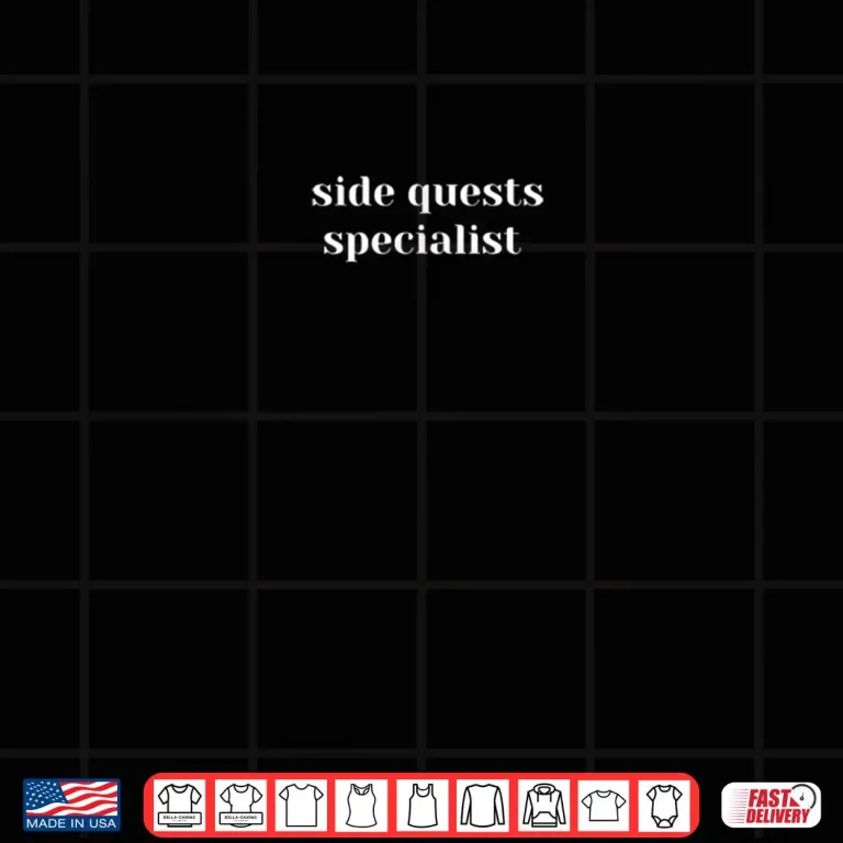 Design Side Quest Specialist Aesthetic Rave Techno Typography Shirt