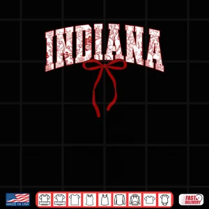 Indiana Vintage Athletic Sports Red Coquette Bow 80s 90s Shirt 4 Design Indiana Vintage Athletic Sports Red Coquette Bow 80s 90s Shirt