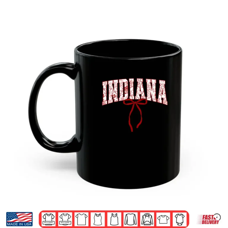Mug Indiana Vintage Athletic Sports Red Coquette Bow 80s 90s Shirt