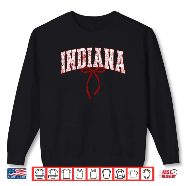 Sweatshirt Indiana Vintage Athletic Sports Red Coquette Bow 80s 90s Shirt