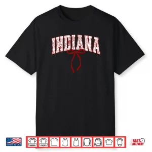 Indiana Vintage Athletic Sports Red Coquette Bow 80s 90s Shirt