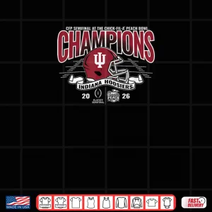 Design Indiana Hoosiers Peach Bowl Champs 2026 CFP Semifinal Black Shirt