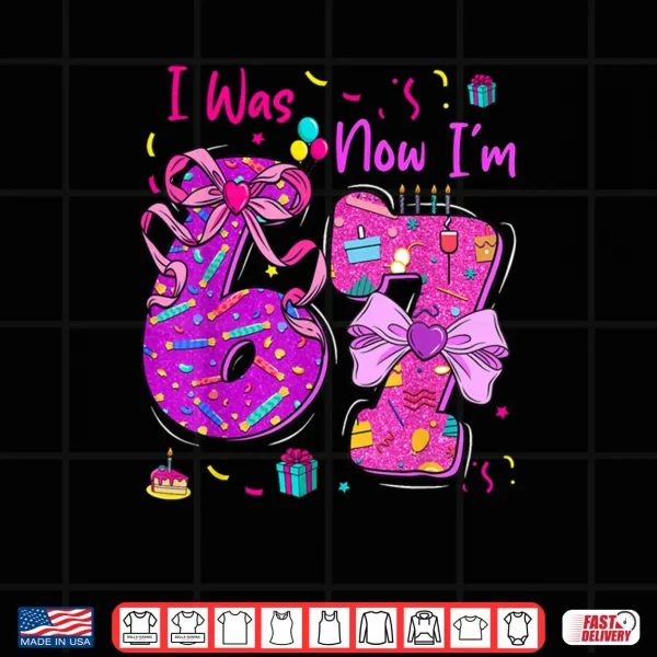 Design I was 6 Now Im 7 Birthday 7 Years Old Coquette Bow Shirt