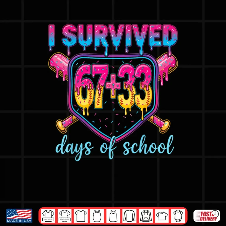I Survived 67+33 Days of School 100 Days 6 7 Kids Boys Girls Shirt 4 Design I Survived 67 33 Days of School 100 Days 6 7 Kids Boys Girls Shirt