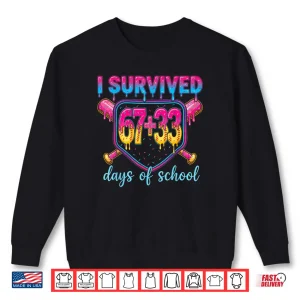 Sweatshirt I Survived 67 33 Days of School 100 Days 6 7 Kids Boys Girls Shirt