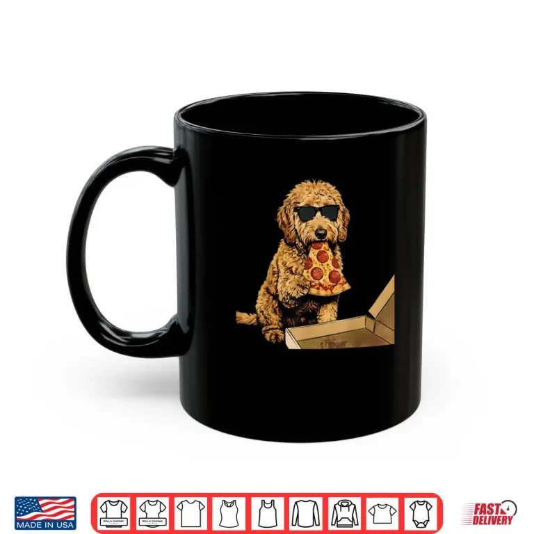 Funny Dog Eating Pizza Goldendoodle Meme Shirt 3 Mug Funny Dog Eating Pizza Goldendoodle Meme Shirt