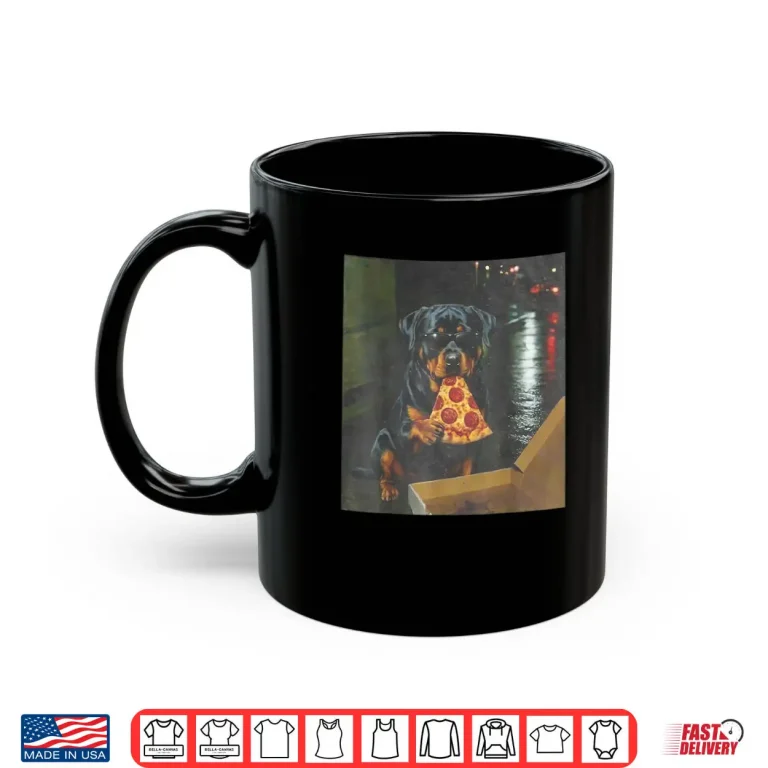 Dog Eating Pizza Funny Rottweiler Meme Shirt 3 Mug Dog Eating Pizza Funny Rottweiler Meme Shirt