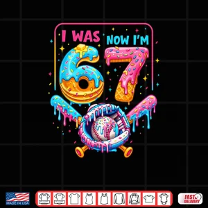 Design 7th Birthday Boys I was 6 Now Im 7 Baseball Ice Cream Drip Shirt