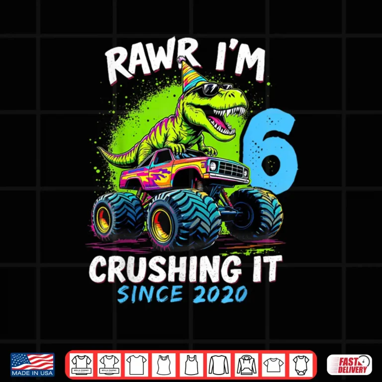 6th Birthday Monster Truck Dinosaur Party Boys Rawr I'm 6 Shirt 4 Design 6th Birthday Monster Truck Dinosaur Party Boys Rawr Im 6 Shirt