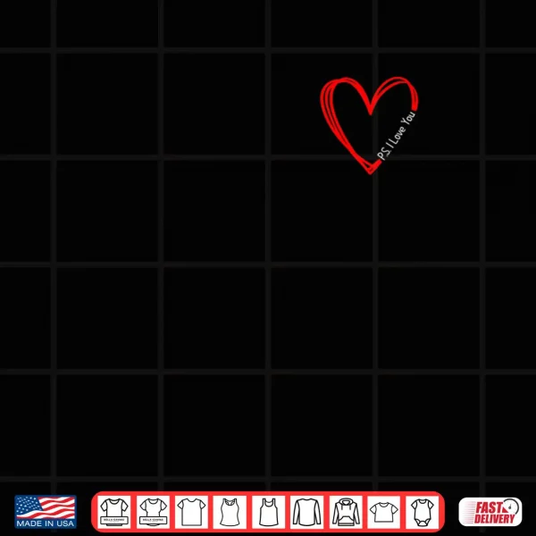 Design Ps I Love You Valentines Day Purple Heart Women Men Kid Shirt 1