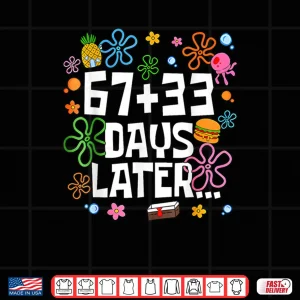 Design One Hundred 67 33 Days Later Funny 100th Day of School Meme Shirt