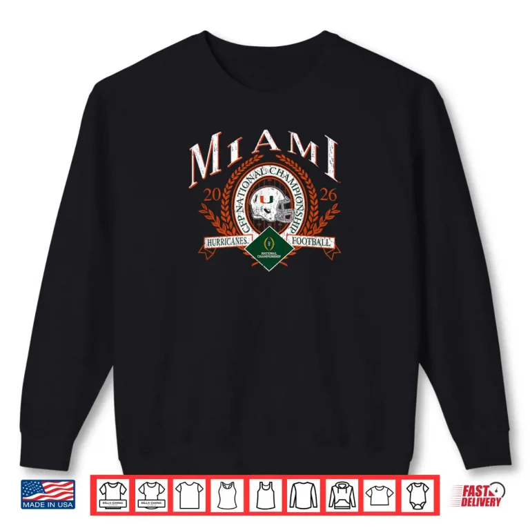 Sweatshirt Miami Hurricanes National Championship CFP 2026 Retro Black Shirt