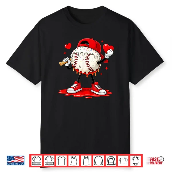 Kids Valentine Baseball Boys Valentines Day Tee Shirt