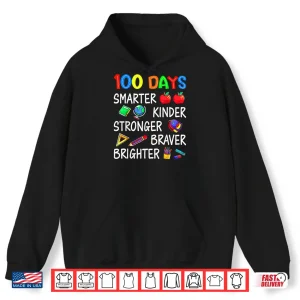 Hoodie Happy 100 Days of School 100th Day of School Kids Boys Girls Shirt 1