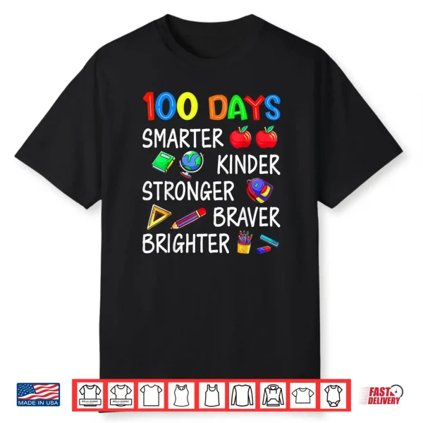 Happy 100 Days of School 100th Day of School Kids Boys Girls Shirt