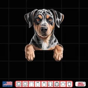 Design Catahoula Leopard Dog Cute Funny Peeking Puppy Shirt