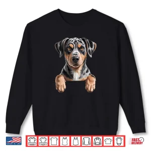 Sweatshirt Catahoula Leopard Dog Cute Funny Peeking Puppy Shirt