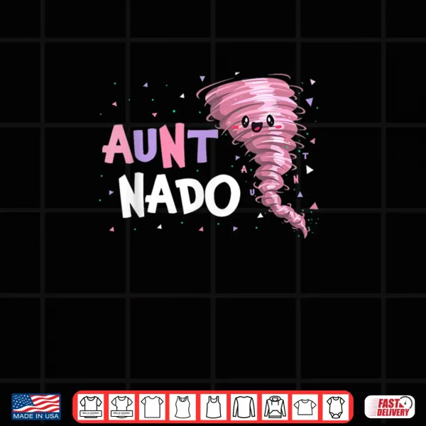 Design Aunt Nado Tornado Birthday Party Decorations Pink Tornado Shirt