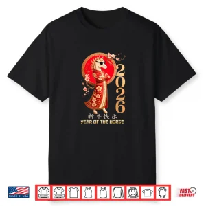 Year of The Horse 2026 Chinese Cool Sunglasses Shirt