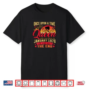 Womens 50th Birthday Gift A Queen Born in January 1976 50 Yrs Old Shirt