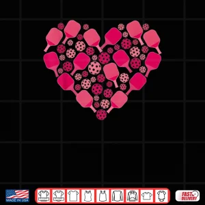 Design Cute Pickleball Heart Valentines Day Pickleball Lover Women Shirt