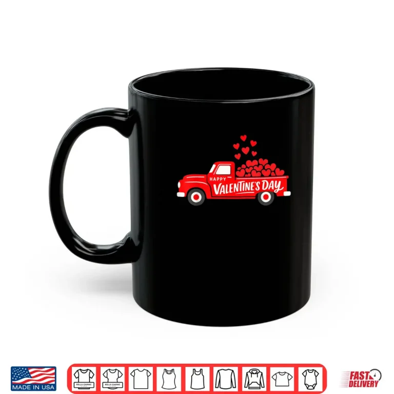 Classic Red Truck Happy Valentine's Day Farmhouse Hearts Shirt 3 Mug Classic Red Truck Happy Valentines Day Farmhouse Hearts Shirt