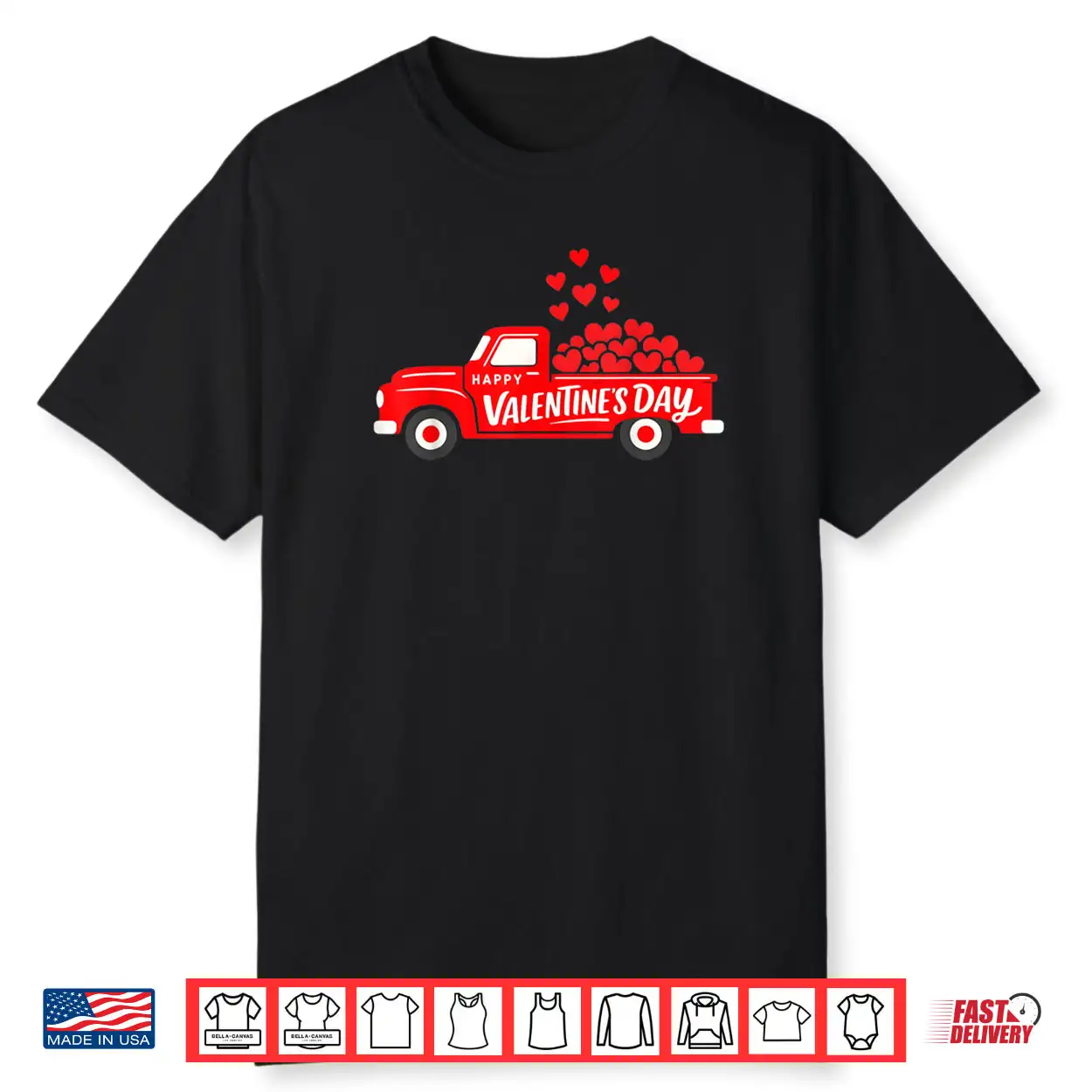 Classic Red Truck Happy Valentine’s Day Farmhouse Hearts Shirt Classic Red Truck Happy Valentine’s Day Farmhouse Hearts Shirt