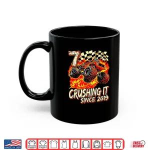 Mug Birthday Monster Truck Boy 7 Year Old Crushing It Since 2019 Shirt