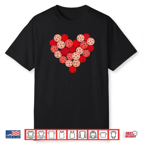Women Pickleball Valentines Day Heart Love Pickleball Player Shirt