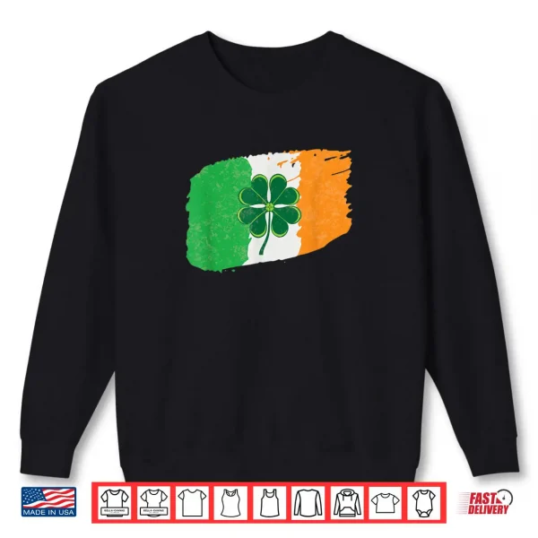 Sweatshirt Vintage Irish Flag shamrock Happy St Patty day Vintage Shirt