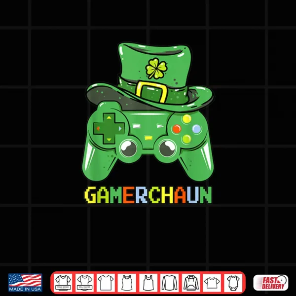 Video Game Leprechaun St Patricks Day Gamer Kids Boys Gaming Shirt 4 Design Video Game Leprechaun St Patricks Day Gamer Kids Boys Gaming Shirt