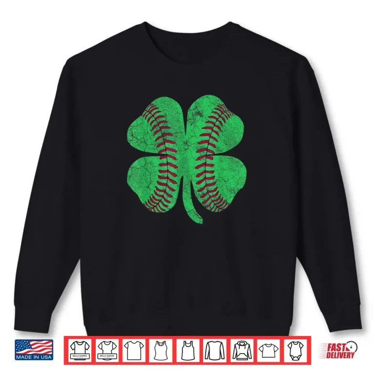 Sweatshirt St Patricks Day Shamrock Baseball Saint Paddys Kids Boys Shirt